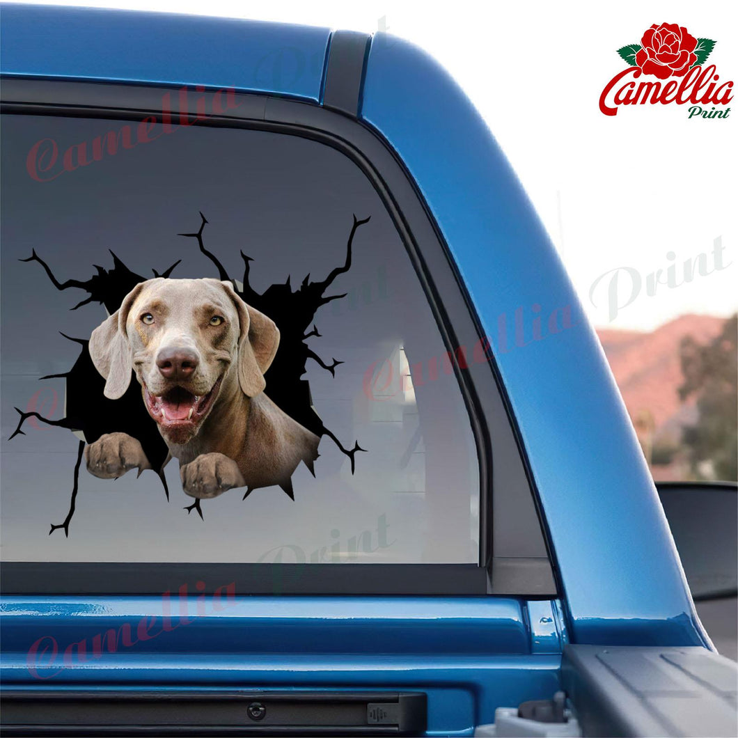 Weimaraners Crack Car Decal Custom The Cutest Computer Stickers Good Gifts For Dad