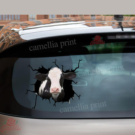 Dairy Cow Crack Decals For Cars Cuteness Overloaded Logo Stickers Sympathy Gifts