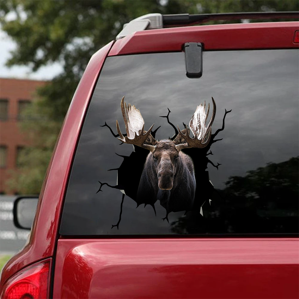 [sk0757-snf-tnt]-moose-crack-car-sticker-animals-lover