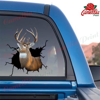 White Tail Deer Crack Sticker Box Nice Window Stickers Gifts For Mom