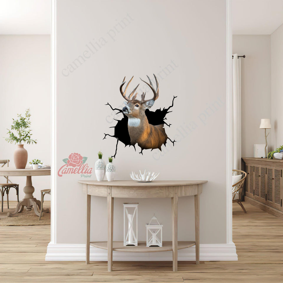 White Tail Deer Crack Sticker Box Nice Window Stickers Gifts For Mom