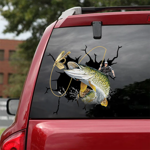 [sk0935-snf-ptd]-north-pike-fishing-crack-car-sticker-fishing-lover