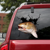 [sk0940-snf-tnt]-red-drum-fishing-crack-car-sticker-fishing-lover