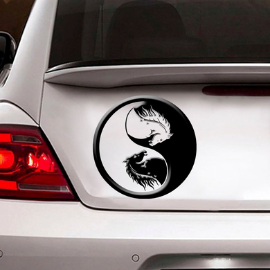 [sk0962-snf-lad]-horse-crack-sticker-animals-lover