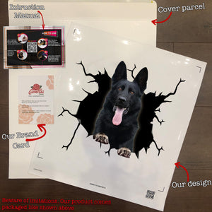 Black German Shepherd Crack Decals For Windows Funny Pictures Custom Sticker Maker Christmas Gift Ideas For Mom