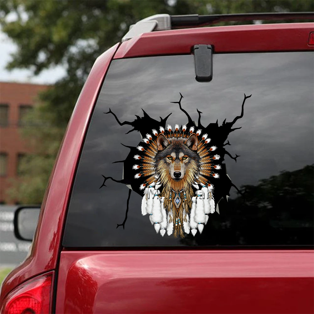 [sk1032-snf-ptd]-native-america-crack-car-sticker