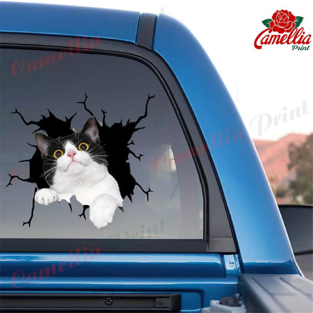 Tuxedo Cat Crack Sticker For Car Window You Cute Anime Car Sticker Anniversary Gift For Husband
