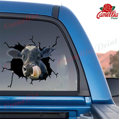 Dairy Cow Crack Sticker Ideas Super Cute Custom Car Window Decals Employee Gift