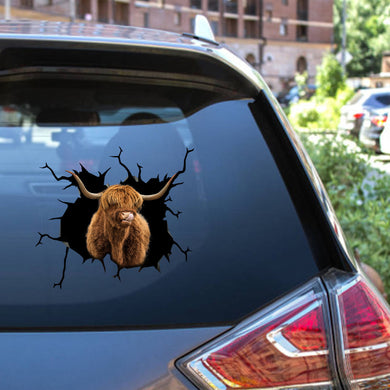 Highland Cow Crack Decals For Windows Happy Custom Decal Stickers Gifts For Bakers