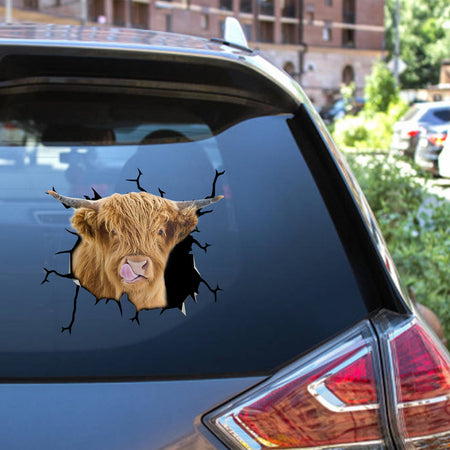 Highland Cow Crack Decal For Wall Super Cute Custom Sticker Maker Best Gifts For Men 2020