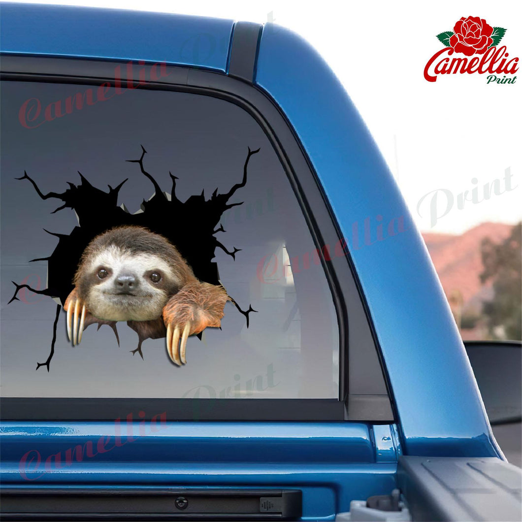 Sloth Crack Sticker Car Window Cool Name Stickers First Mothers Day Gift