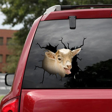 [sk1458-snf-lad]-goat-crack-car-sticker-cattle-lover