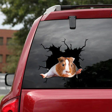 [sk1501-snf-tnt]-guinea-pig-crack-car-sticker-pets-lover