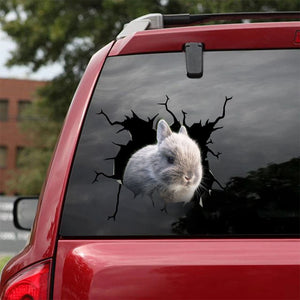 [sk1544-snf-tnt]-rabbit-crack-car-sticker-animals-lover
