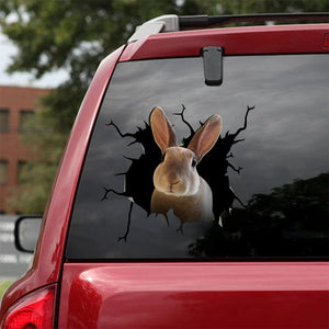 [sk1553-snf-tnt]-rabbit-crack-car-sticker-animals-lover
