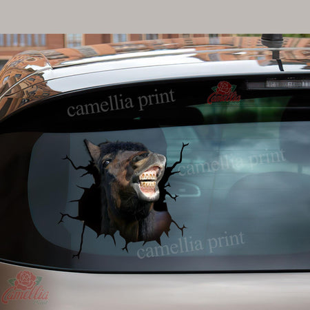 Pony Horse Crack Decal For Rear Window Wiper Funny Faces Bumper Sticker Maker