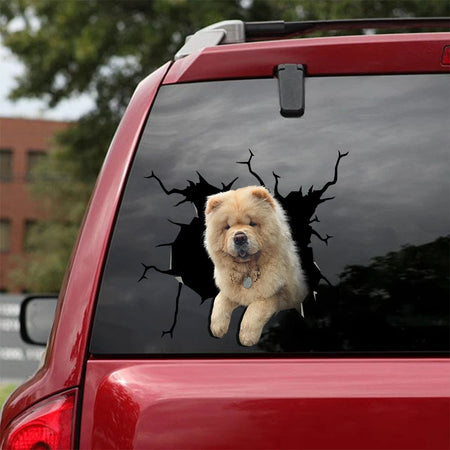 [sk1573-snf-tnt]-chow-chow-crack-car-sticker-dogs-lover