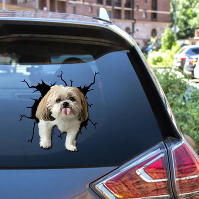 Shih Tzu Crack Decal For Back Car Window You Cute Die Cut Stickers Gifts For Pregnant Women