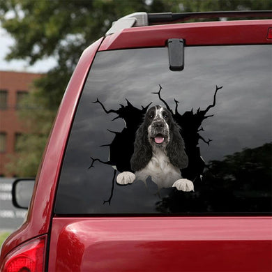 [sk1704-snf-tpa]-english-springer-spaniel-crack-car-sticker-dogs-lover