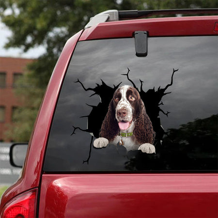 [sk1706-snf-tpa]-english-springer-spaniel-crack-car-sticker-dogs-lover