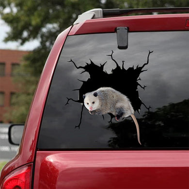 [sk1738-snf-tnt]-opossum-crack-car-sticker-hunting-lover
