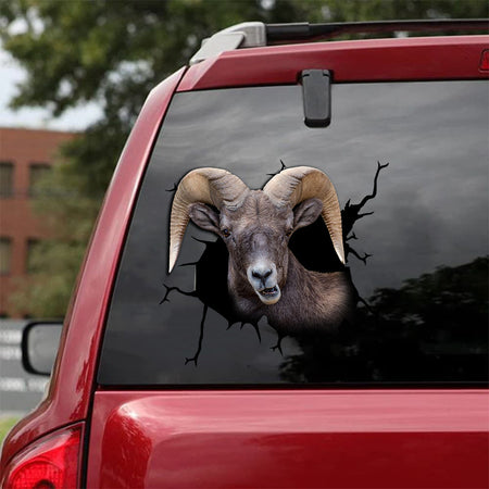 [sk1796-snf-tnt]-bighorn-sheep-crack-car-sticker-hunting-lover