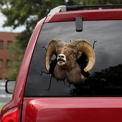 [sk1797-snf-tnt]-bighorn-sheep-crack-car-sticker-hunting-lover