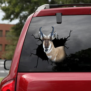 [sk1802-snf-tnt]-pronghorn-crack-car-sticker-hunting-lover