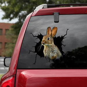 [sk1805-snf-tnt]-rabbit-crack-car-sticker-hunting-lover