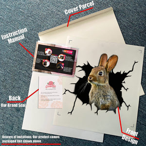 Rabbit Crack Car Decal Custom Kawaii Window Stickers Gift Ideas For Dad