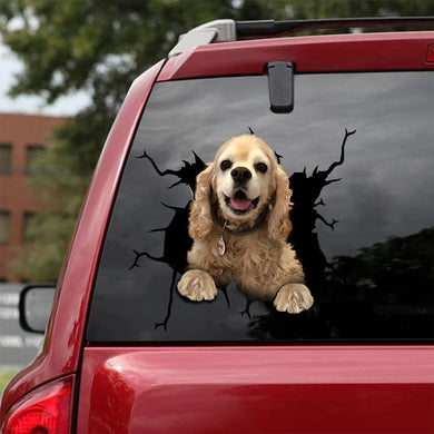 [sk1880-snf-vdt]-cocker-spaniel-blonde-crack-sticker-dogs-lover