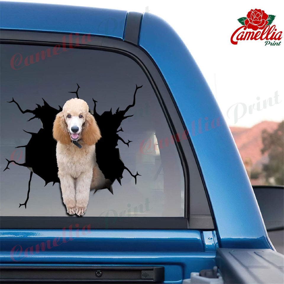 Poodle Crack Decal For Boat Cool Custom Die Cut Stickers 50th Wedding Anniversary Gifts