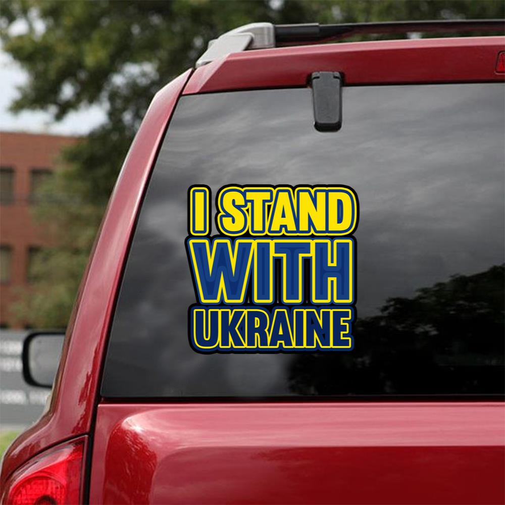 Stand With Ukraine Peace Love Ukraine Car Vinyl Decal Sticker