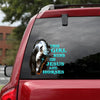 [sk0230-snf-ptd] This girl runs on Js and horses Car Sticker Lover - Camellia Print