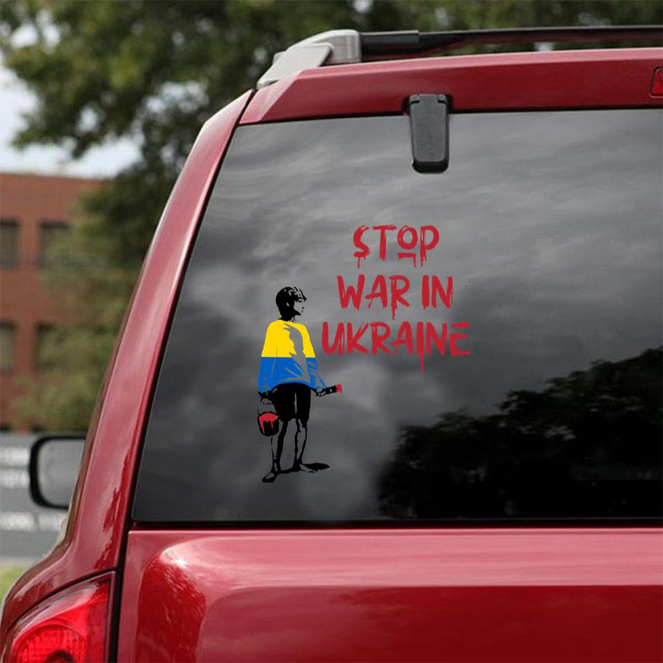 Stop The War In Ukraine Gift For Men Car Vinyl Decal Sticker
