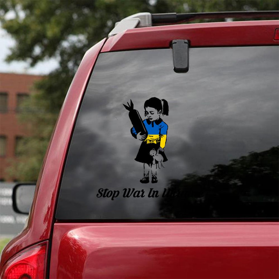 Stop The War In Ukraine Car Vinyl Decal Sticker