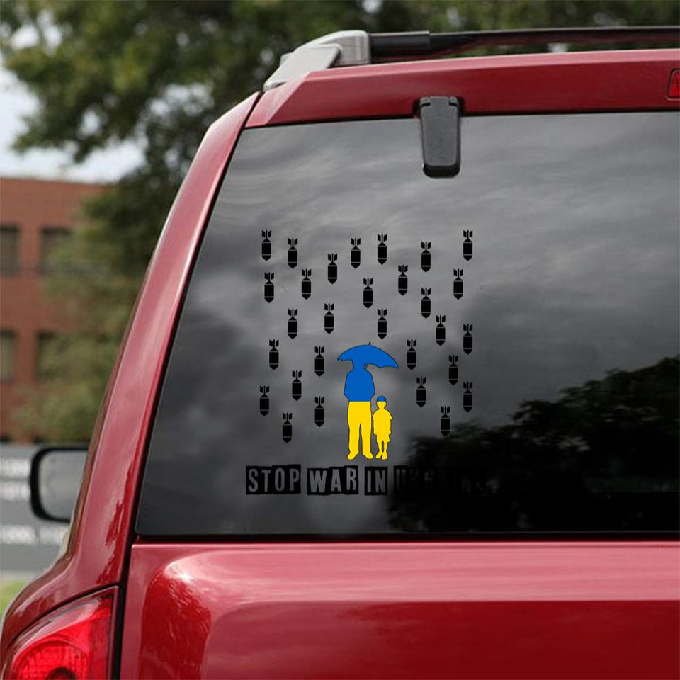 Stop The War Stand With Ukraine Essential Gift Car Vinyl Decal Sticker
