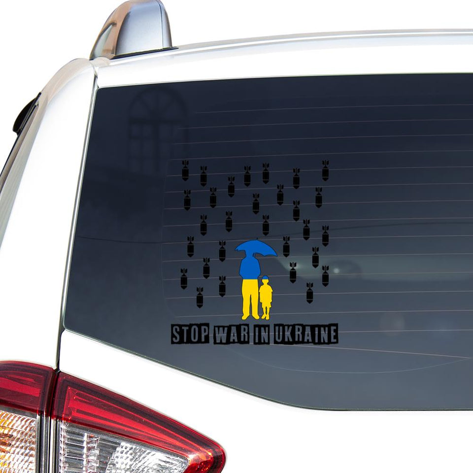 Stop The War Stand With Ukraine Essential Gift Car Vinyl Decal Sticker