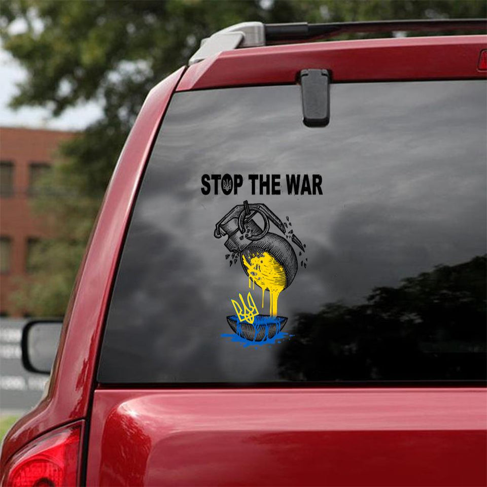 Stop The War Stand With Ukraine Essential Car Vinyl Decal Sticker