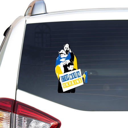 Stop The War Stand With Ukraine Car Vinyl Decal Sticker