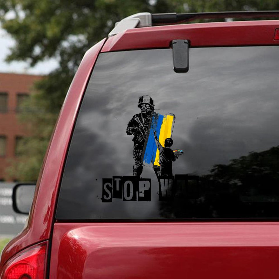 Stop War Ukraine Gift Car Vinyl Decal Sticker