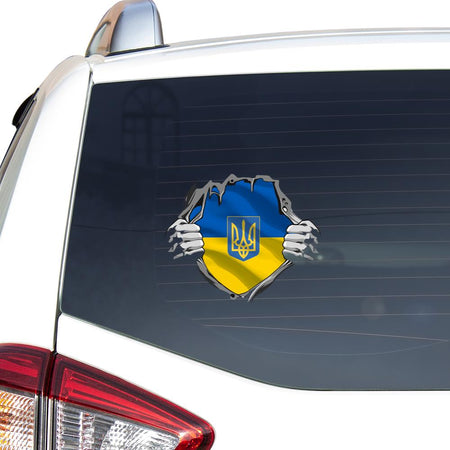 Super Ukrainian Heritage Proud I Stand With Ukraine Flag Classic T-Shirt Car Vinyl Decal Sticker