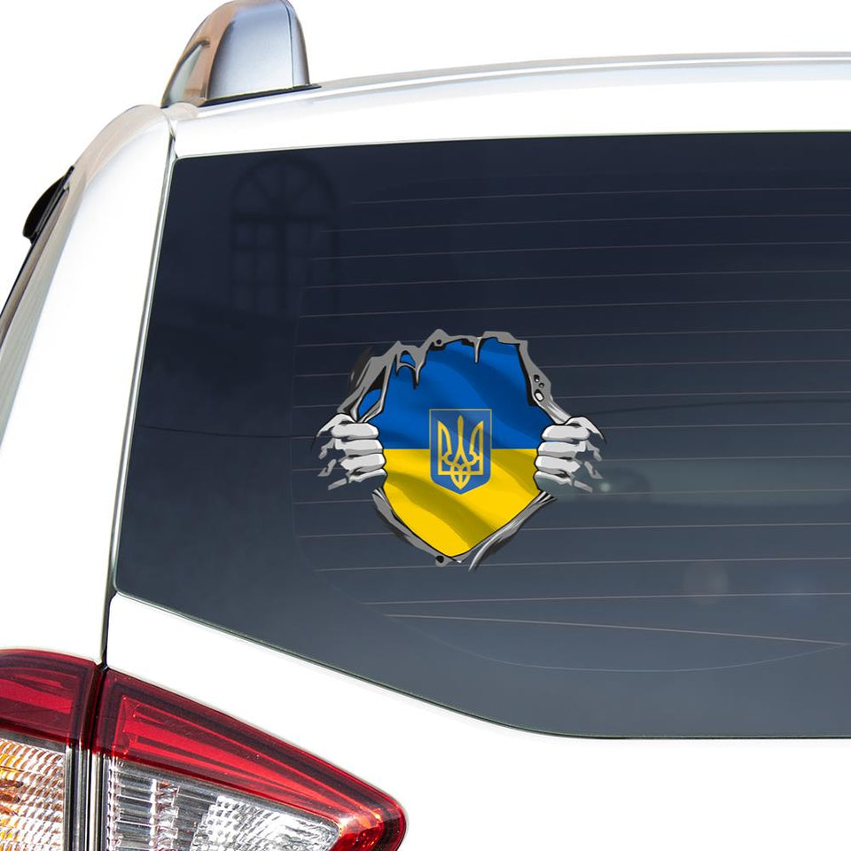 Super Ukrainian Heritage Proud I Stand With Ukraine Flag Classic T-Shirt Car Vinyl Decal Sticker