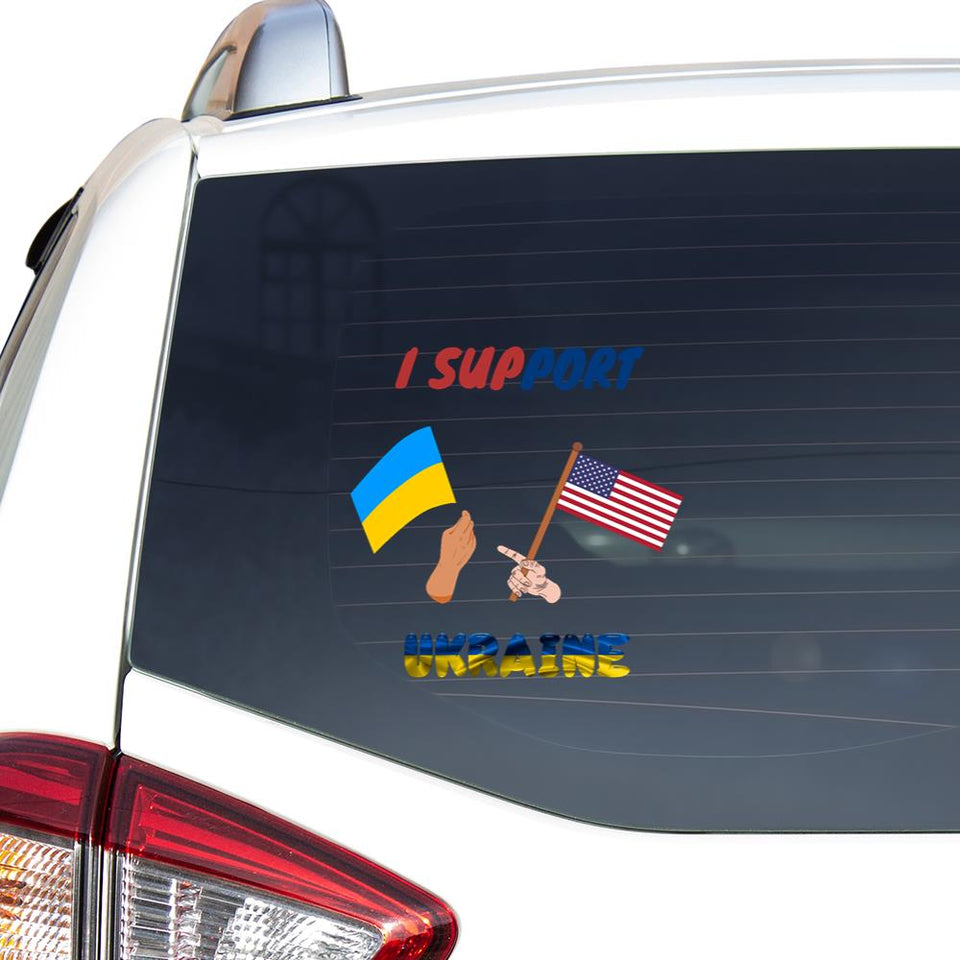 Support The Ukraine I Stand With Ukraine Essential Car Vinyl Decal Sticker