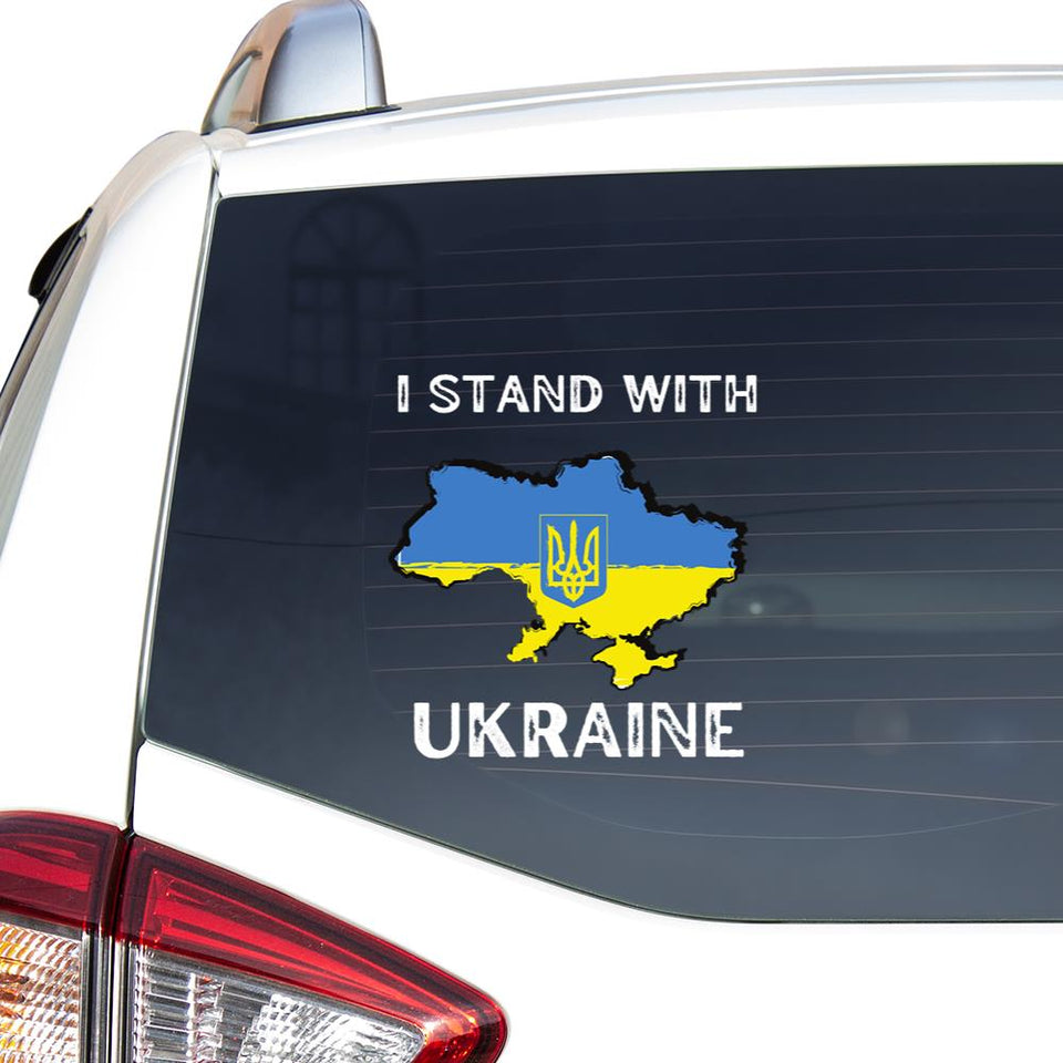 Support Ukraine I Stand With Ukraine Essential Essential Car Vinyl Decal Sticker