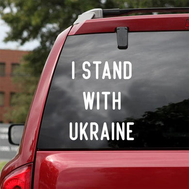 Support Ukraine I Stand With Ukraine Ukrainian American Essential Car Vinyl Decal Sticker