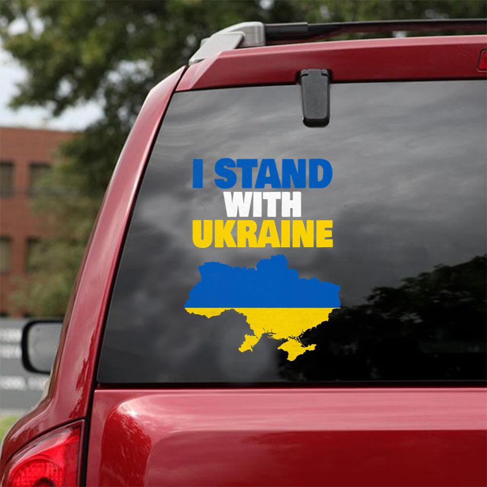 Support Ukraine I Stand With Ukraine Ukrainian Flag Peace Love Ukraine Car Vinyl Decal Sticker