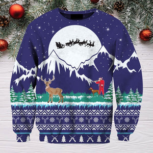 3D All Over Print Christmas Hunting Deer Hoodie