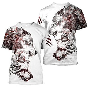 Tattoo Wolf Hoodie T Shirt For Men and Women HAC290502-NM