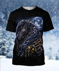 3D All Over Printed Black Horse